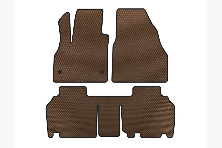 Renault Kangoo 2008–2020 EVA Floor Mats (2 Rows, 5-Door/7-Seater, Brown) Image