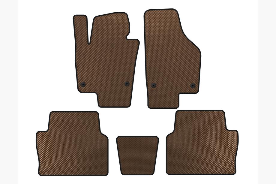 Seat Alhambra 2010- EVA Floor Mats (2 Rows, Brown) Image