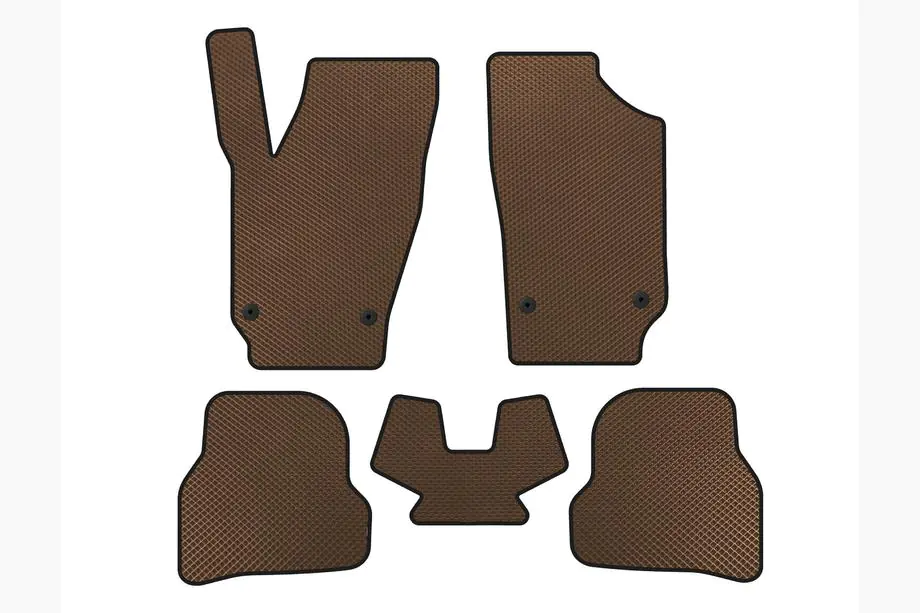 Seat Ibiza 2010-2017 EVA Floor Mats (2010-2012, HB, 5-Door, Brown) Image