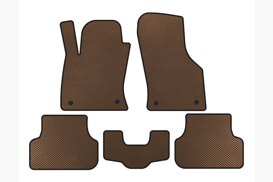 Seat Leon 2013-2020 EVA Floor Mats (2013-2016, SW, Brown) Image
