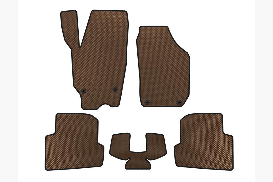 Skoda Fabia 2007-2014 EVA Floor Mats (2010-2014, SW, Brown) Image