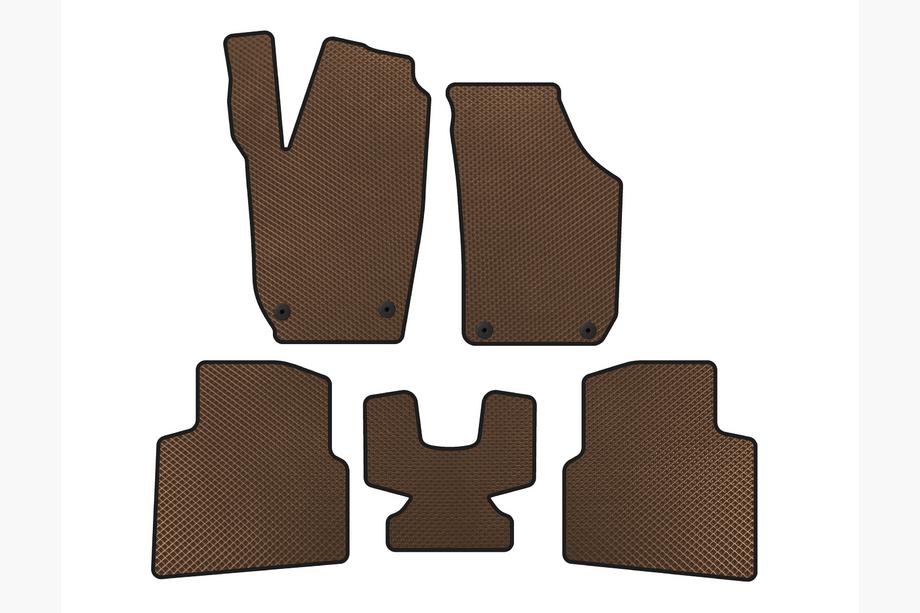 Skoda Roomster 2006-2015 EVA Floor Mats (Brown) Image