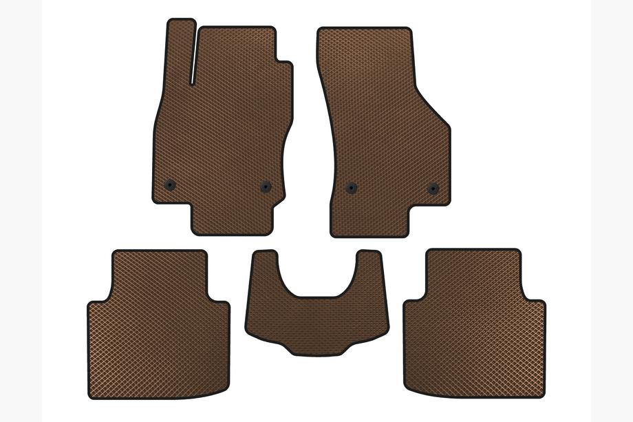 Skoda Superb 2015-2024 EVA Car Mats (with Paw, Brown) Image