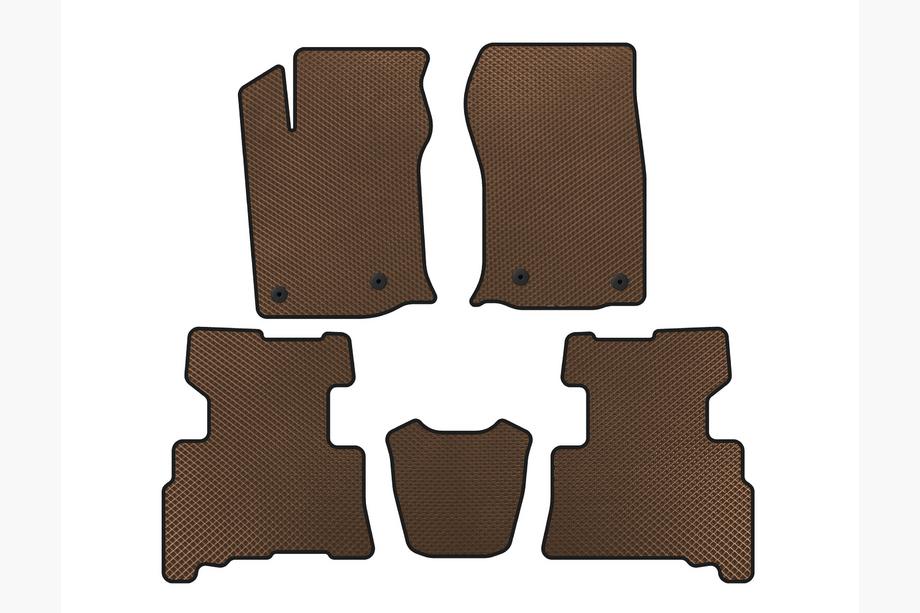 Toyota 4Runner 2009-2024 EVA Floor Mats (2 Rows, 2014-2024, 7-Seater, Brown) Image