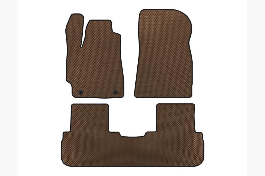 Toyota Highlander 2008-2013 EVA Floor Mats (2 Rows, Brown) Image