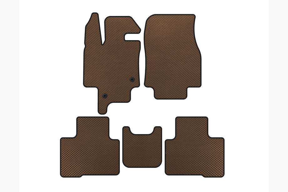 Toyota Highlander 2019- EVA Floor Mats (2 Rows, 7-Seater, Brown) Image