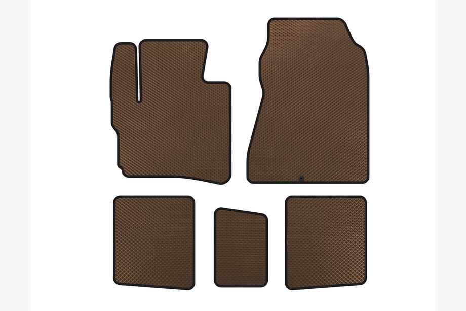 Toyota IQ 2008-2015 EVA Floor Mats (HB, Brown) Image