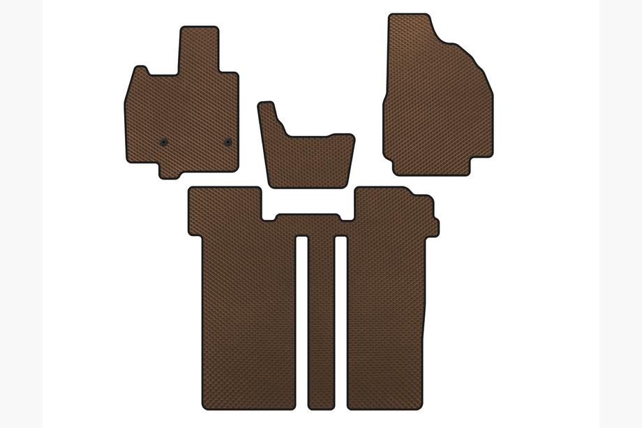 Toyota Previa 2006-2019 EVA Floor Mats (2 Rows, 6-Seater, Brown) Image