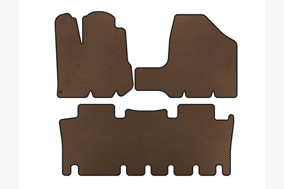 Toyota Sienna 2003-2009 EVA Floor Mats (2 Rows, Brown) Image