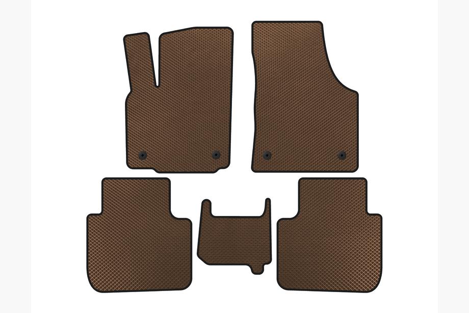 Volkswagen Atlas (Terramont) 2016- EVA Floor Mats (2 Rows, 7-Seater, Brown) Image