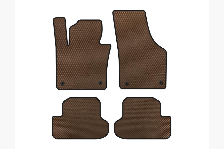 Volkswagen Beetle 2011-2015 EVA Floor Mats (HB, Brown) Image