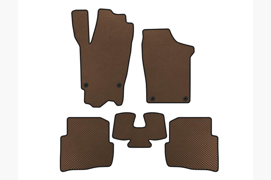 Volkswagen Fox 2003-2021 EVA Floor Mats (HB, 3-Door, Brown) Image