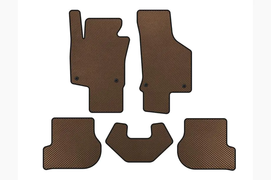 Volkswagen Scirocco 2008-2017 EVA Floor Mats (HB, 3-Door, Brown) Image