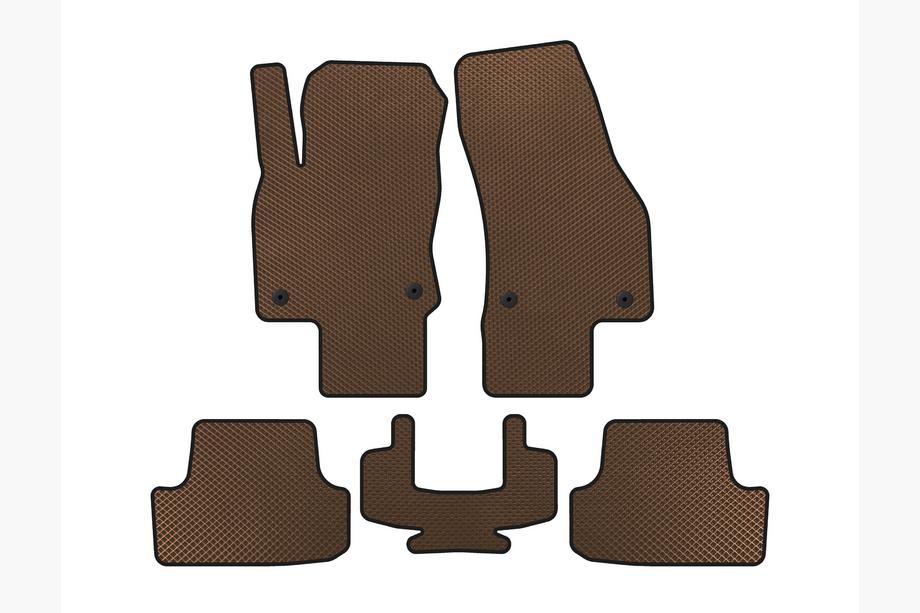 Volkswagen T-Roc 2017-2025 EVA Floor Mats (5-Door, Brown) Image