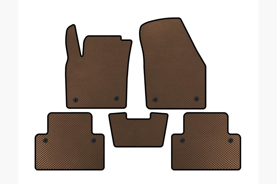 Volvo C30 2006-2012 EVA Floor Mats (HB, 3-Door, Brown) Image