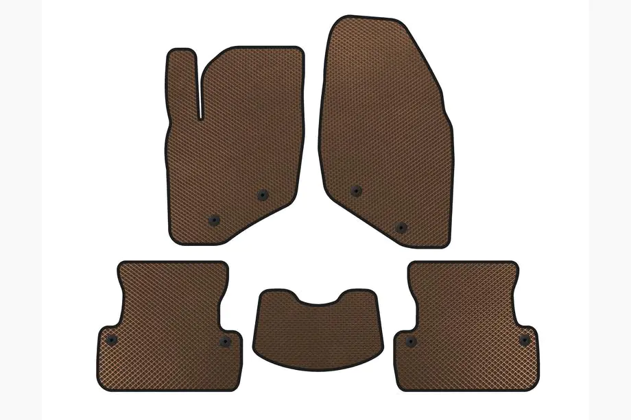 Volvo S60 2000-2009 EVA Floor Mats (SD, Brown) Image