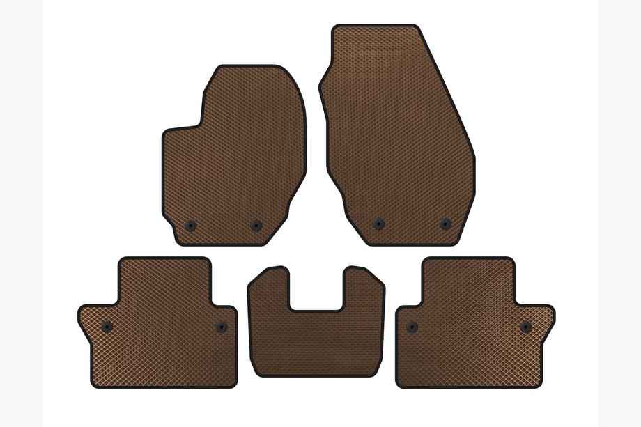 Volvo V70 2007-2013 EVA Floor Mats (Brown) Image