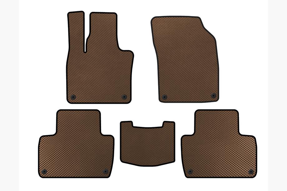 Volvo XC90 2015- EVA Floor Mats (2 Rows, Brown) Image