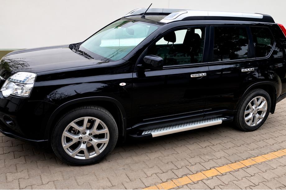 Nissan X-trail T31 2007-2014 Side Steps Allmond Grey (2 pcs, Aluminum) Image