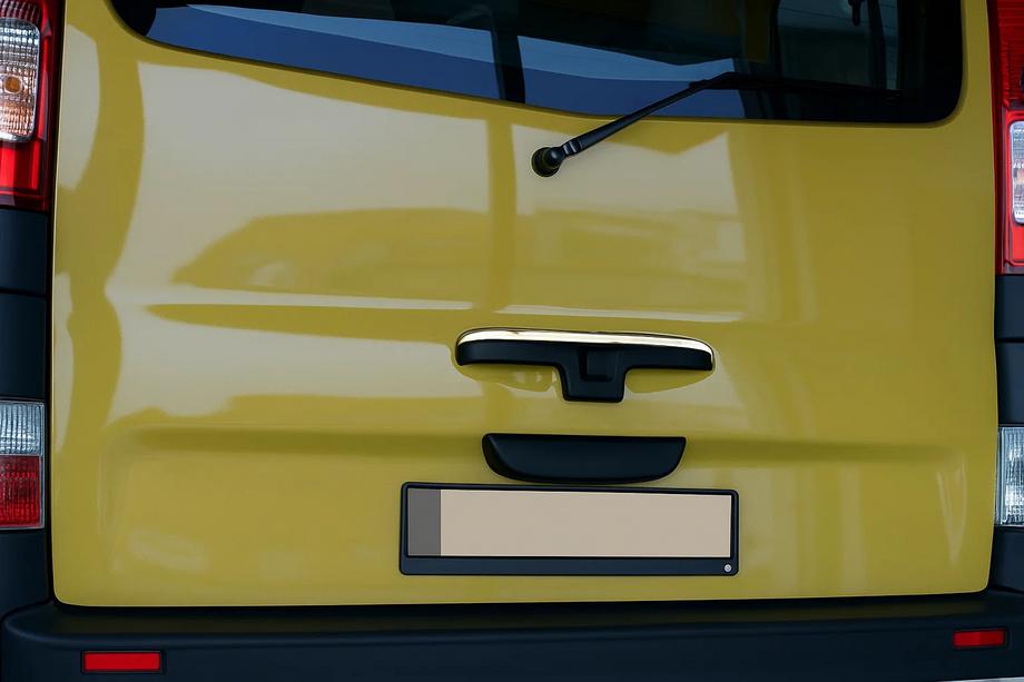 Renault Trafic 2001–2015 Chrome trim for rear door handle (upper, stainless steel) Image
