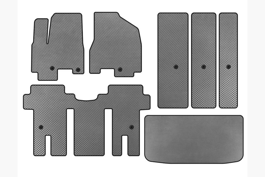 Kia Carnival 2014-2020 EVA Floor Mats (Full Set, Gray) Image