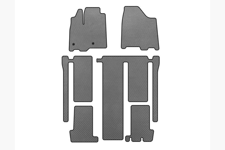 Toyota Sienna 2010-2020 EVA Floor Mats (3 Rows, Gray) Image