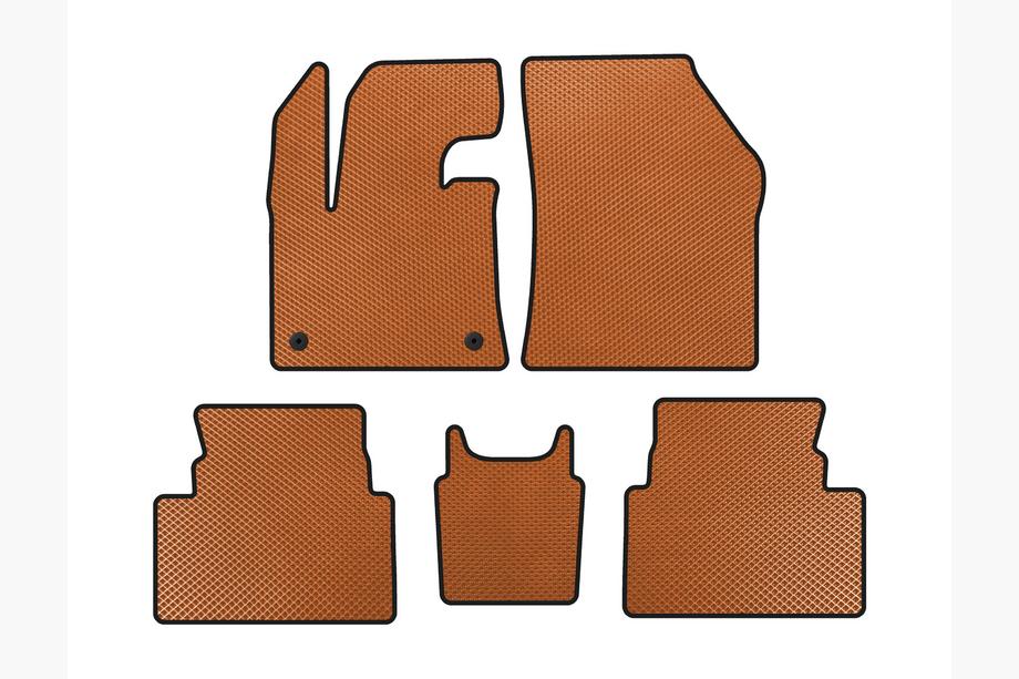 Citroen C5 Aircross 2017-2025 EVA Floor Mats (Floor-Mounted Gas Pedal, Orange) Image