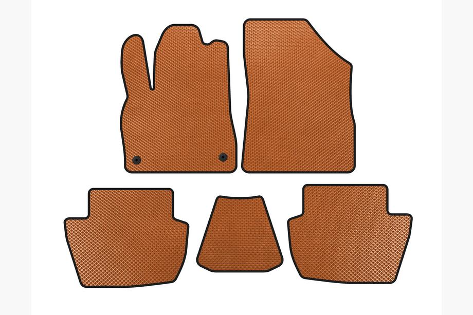 Citroen DS-5 2011-2015 EVA Floor Mats (HB, Hybrid/Automatic, Orange) Image
