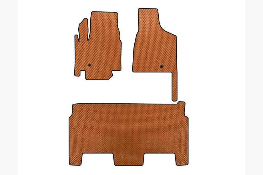 Dodge Grand Caravan V 2008-2020 EVA Floor Mats (2008-2020, 2 Rows, 8-Seater/SXT Trim, Orange) Image
