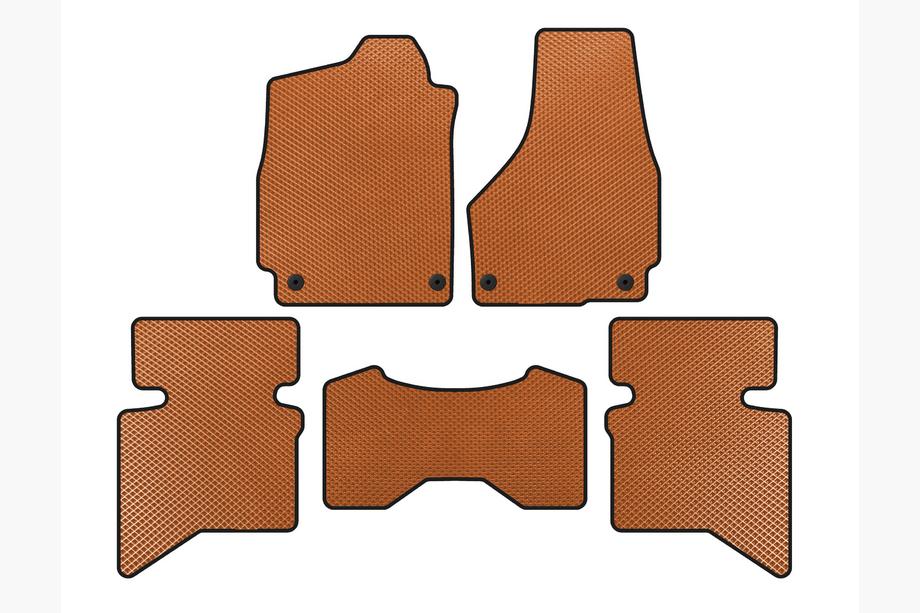 Dodge RAM (DS/DJ/D2) 2009–2024 EVA Floor Mats (2009+, 5-Seater/Double Cab, Orange) Image