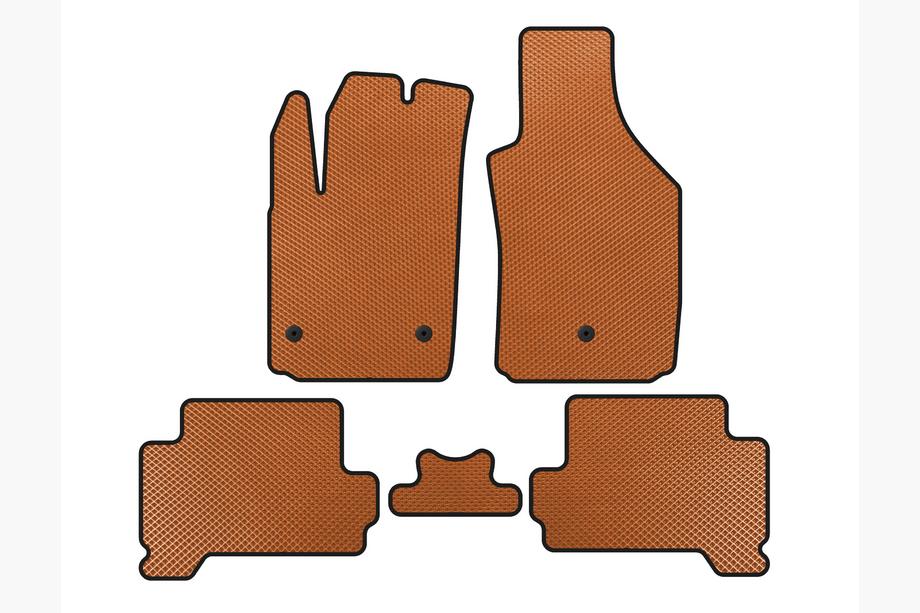 Fiat 500/500L 2013-2022 EVA Floor Mats (HB, Electric, Orange) Photo 1