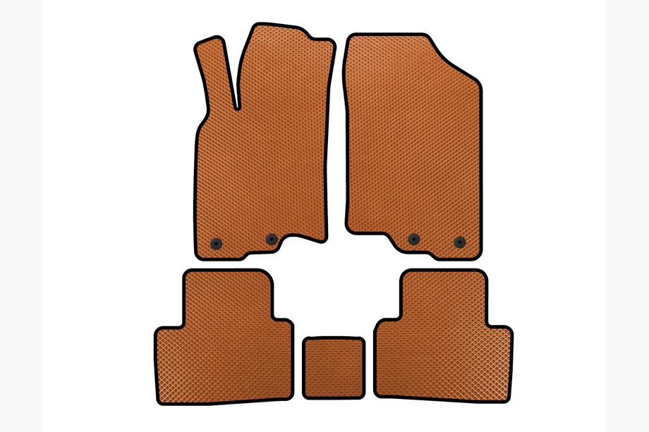 Honda Insight II 2009-2014 EVA Floor Mats (HB, Hybrid, Orange) Image