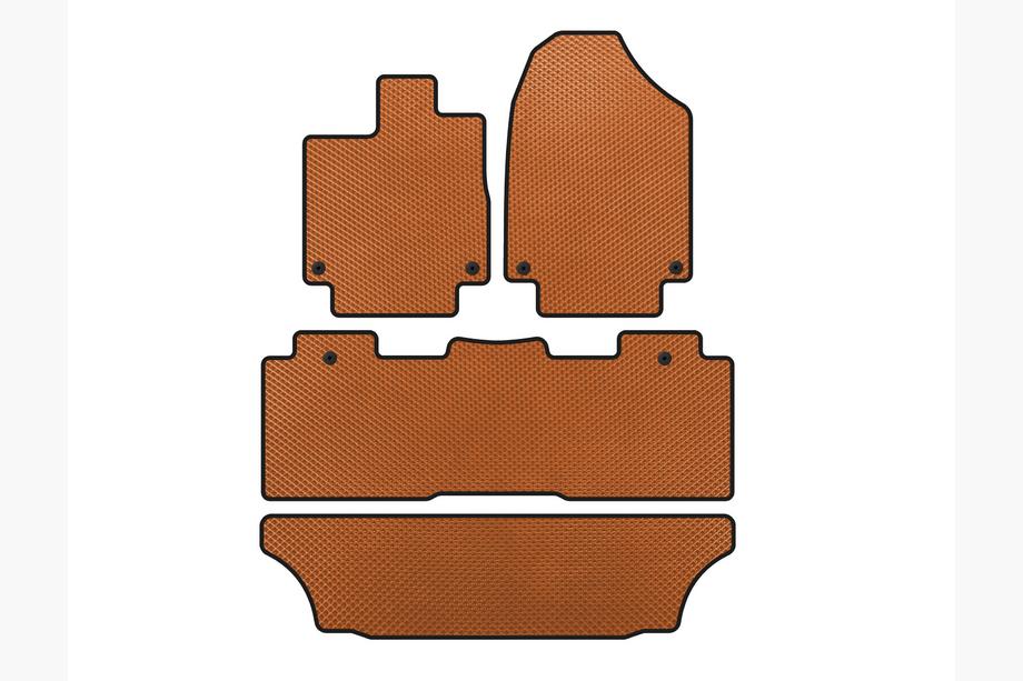 Honda Odyssey 2017– EVA Floor Mats (3 Rows, Orange) Image
