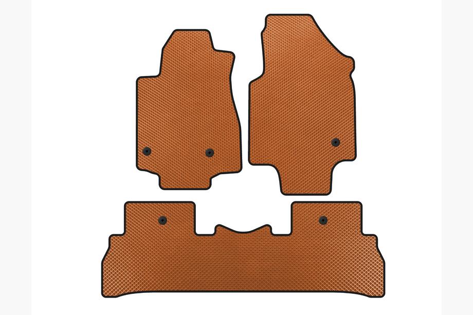 Honda Pilot 2008-2015 EVA Floor Mats (2008-2012, 7-Seater, Orange) Image