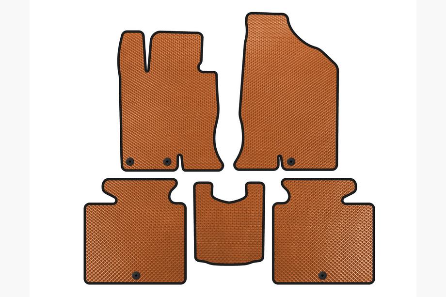 Hyundai Grandeur 2011-2017 EVA Floor Mats (SD, Petrol, Orange) Image