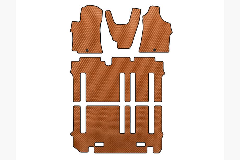 Hyundai H300, H1, Starex 2008-2020 EVA Floor Mats (full interior, Orange) Image