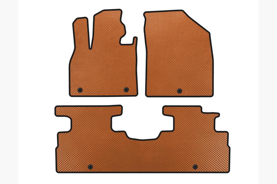 Hyundai Palisade 2018-2025 EVA Floor Mats (2 Rows, 7-Seater, Orange) Image