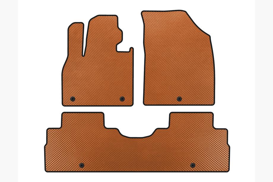 Hyundai Palisade 2018-2025 EVA Floor Mats (2 Rows, 8-Seater, Orange) Image