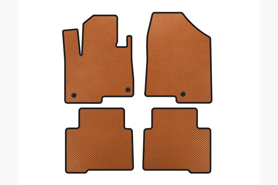 Hyundai Santa Fe 4 2018-2023 EVA Floor Mats (2 Rows, for Grand, Orange) Image