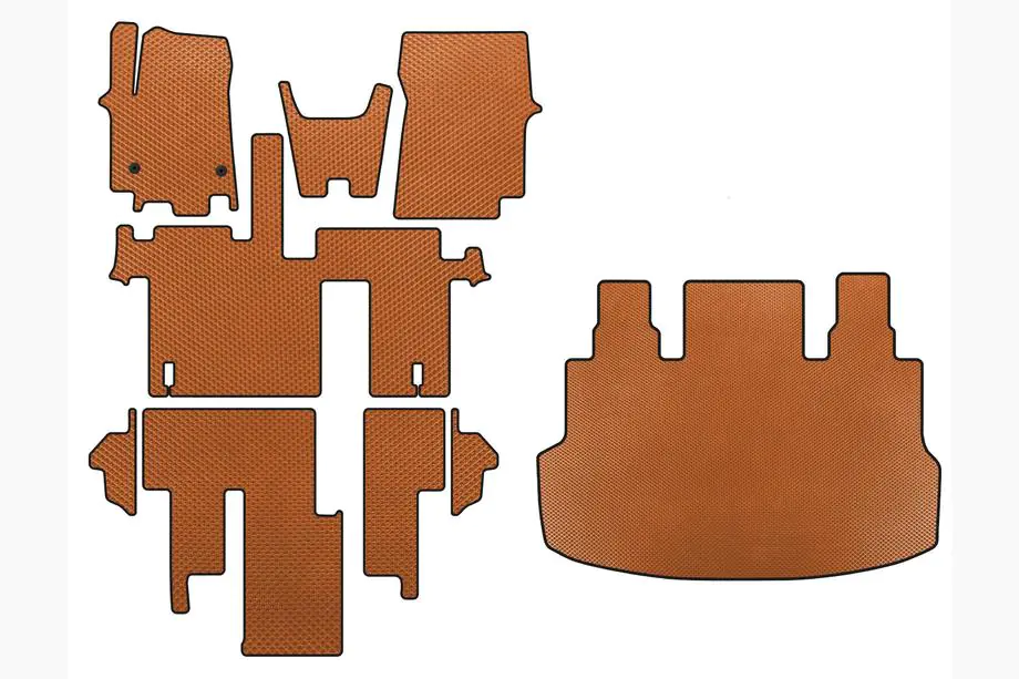 Hyundai Staria 2021- EVA Floor Mats (full interior, 1+1, 5/9-seater, Orange) Image