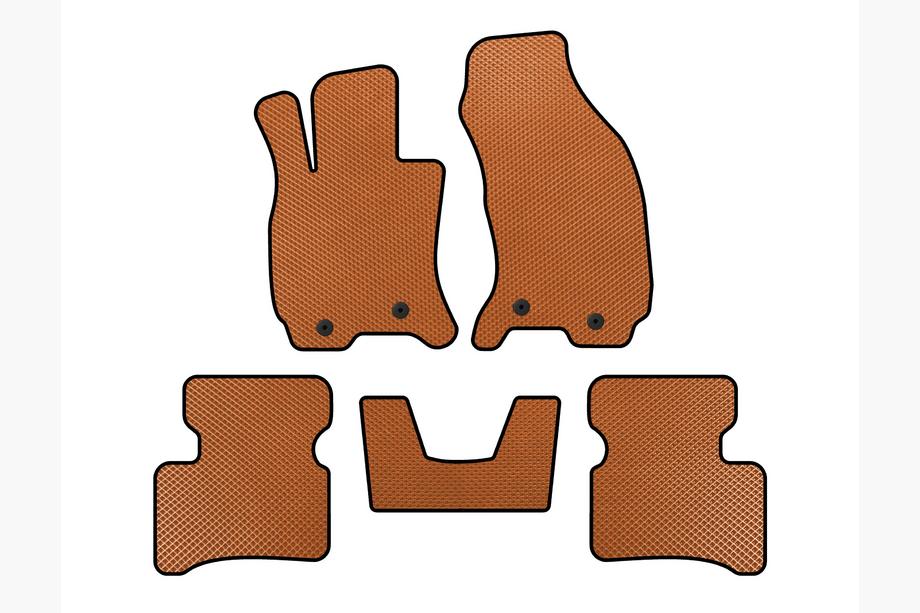 Jaguar X-Type 2001-2009 EVA Floor Mats (SD, Floor-Mounted Gas Pedal, Orange) Image