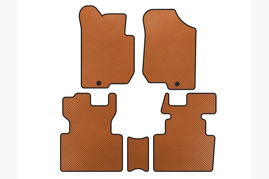 Kia Carens 1999-2012 EVA Floor Mats (2006-2012, 2 Rows, 7-Seater, Orange) Image