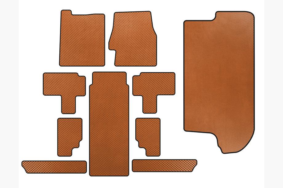 Kia Carnival 2002-2013 EVA Floor Mats (full interior, Orange) Image