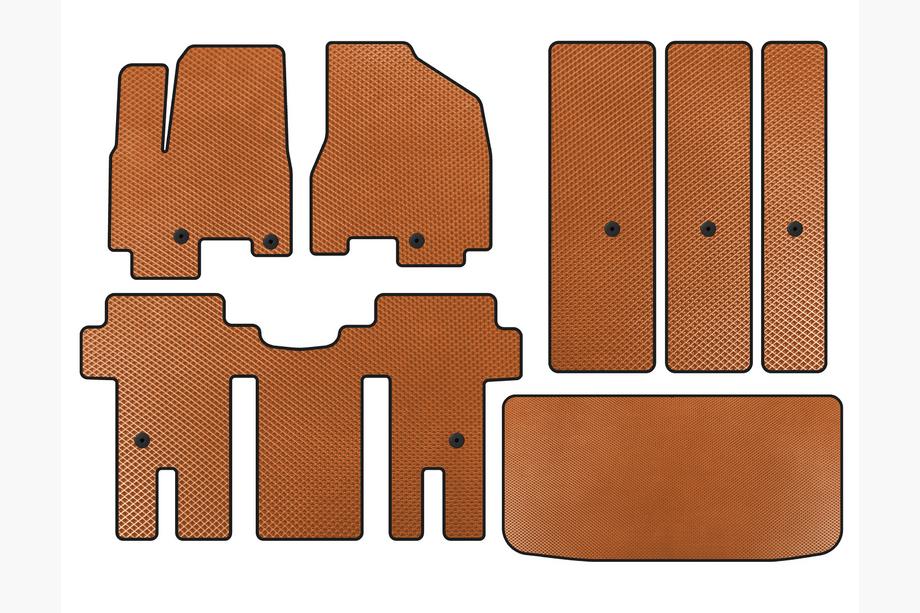 Kia Carnival 2014-2020 EVA Floor Mats (full interior, Orange) Image