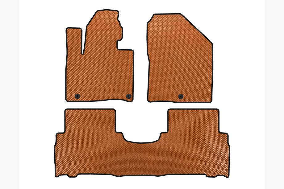 Kia Sorento III UM 2014-2020 EVA Floor Mats (2014-2018, 5-Seater, Orange) Photo 1