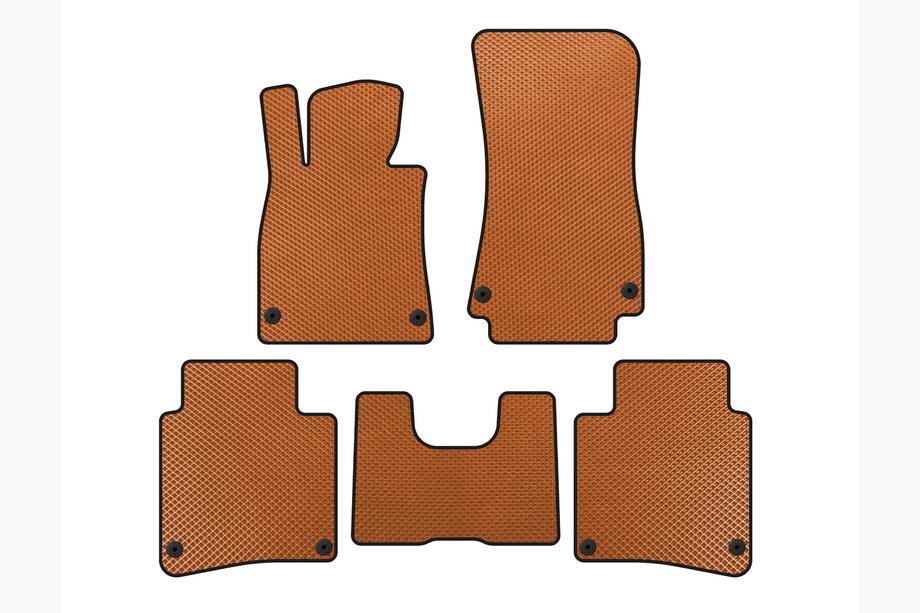 Mercedes S-class W222 2013-2022 EVA Floor Mats (2017-2020, SD, Long Wheelbase, Orange) Image