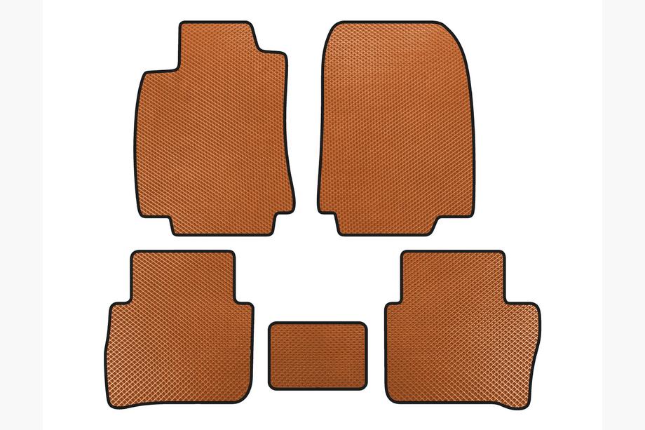 Nissan Tiida 2011-2014 EVA Floor Mats (HB, Orange) Image
