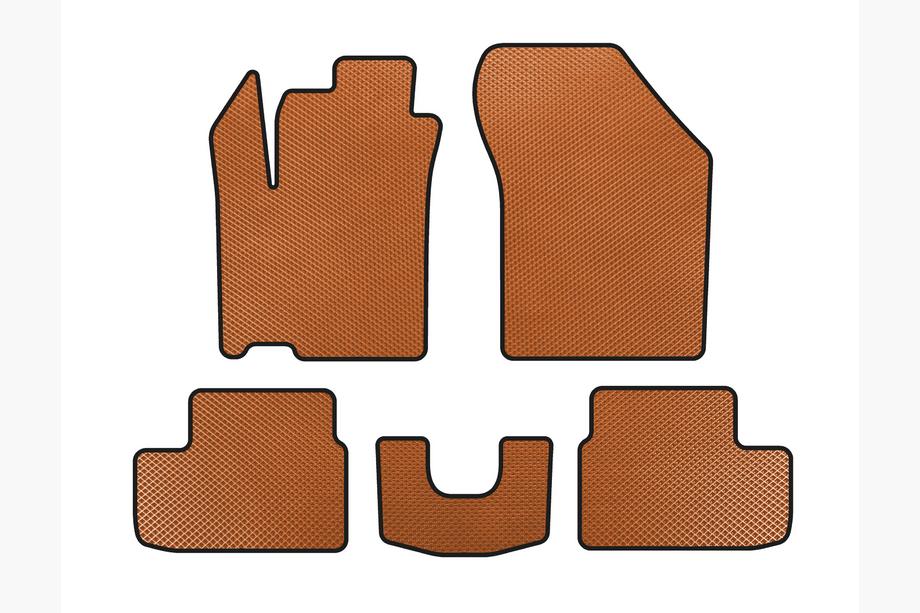 Opel Agila 2007-2015 EVA Floor Mats (HB, Orange) Image