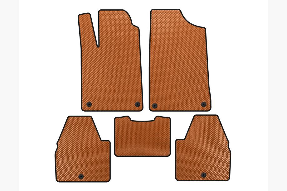 Peugeot 607 1999-2010 EVA Floor Mats (SD, Orange) Image