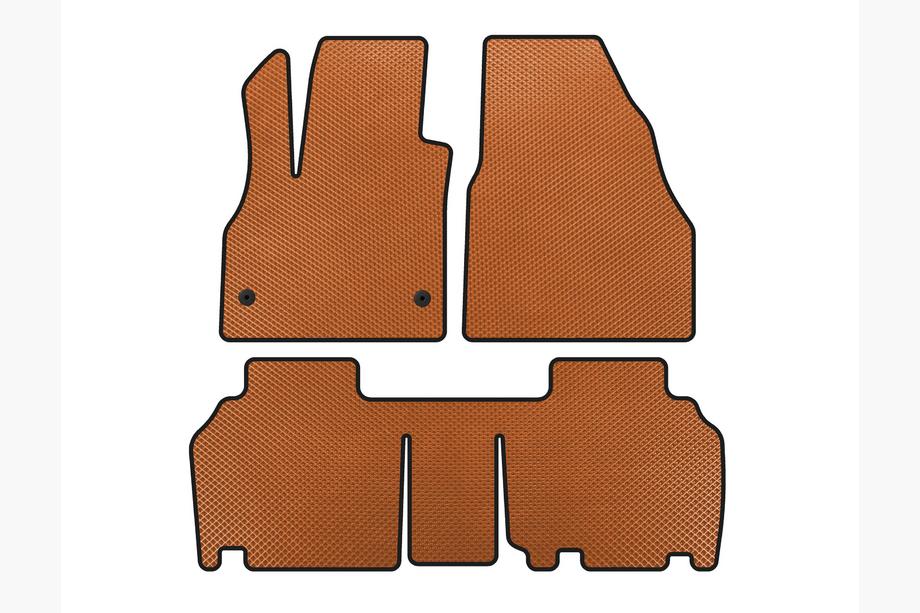 Renault Kangoo 2008–2020 EVA Floor Mats (2 Rows, 5-Door/7-Seater, Orange) Image